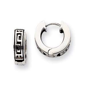  Sterling Silver Greek Key Hoop Earrings Jewelry