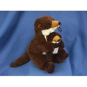  RIVER OTTER WITH BABY PLUSH TOY 11 H: Toys & Games