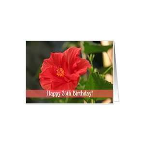  Red Floral 26th Birthday Card Card: Toys & Games
