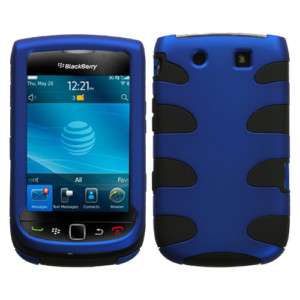 Blackberry Torch 9800 9810 Fishbone Hard Case Silicone Cover Blue 