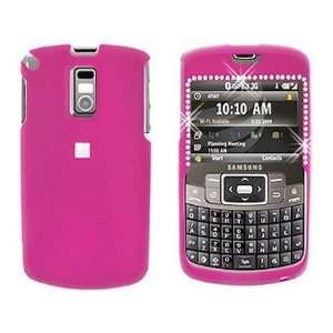 Rubberized Plastic Cover Case with Diamonds Hot Pink For Samsung Jack 