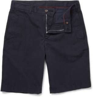    Shorts  Casual  Cotton and Linen Blend Bermuda Shorts