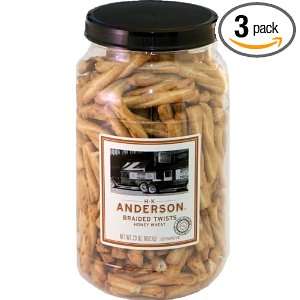 HK Anderson Honey Wheat Braids, 23 Ounce Plastic Jar (Pack of 3 