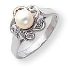 goldia 14k Yellow Gold Pearl Diamond pearl ring