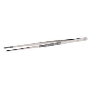Aven 18433 Straight Serrated Tip Forcep, Stainless Steel, 10 Length 