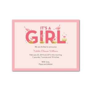    Girl Birth Announcements   Big Letters: Medium Pink By Migi: Baby