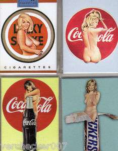 4er Magnetset PIN Up Coca Cola, Snickers Lucky Strike  
