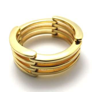 Mens Gold Transformable Stainless Steel Ring US Size 8,9,10,11,12 