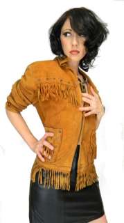 VINTAGE 60s Mexican SUEDE LEATHER Fringe HIPPIE Western ETHNIC Coat 