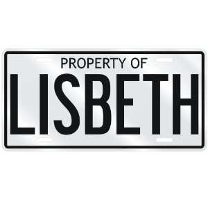    NEW  PROPERTY OF LISBETH  LICENSE PLATE SIGN NAME