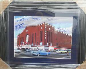   Olympia Stadium autographed by 5 Red Wings HOFers 16x20 Ted Lindsay