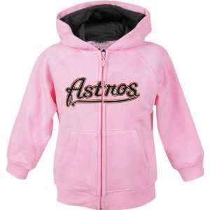  Houston Astros Girls 4 6X Pink Full Zip Hooded Sweatshirt 