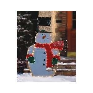  Lighted Metal Snowman (powder coated)