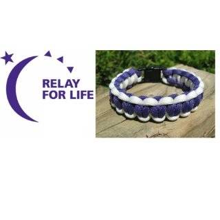  9 Relay For Life Paracord Bracelet (Purple & White 