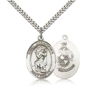  .925 Sterling Silver St. Saint Christopher Medal Pendant 1 