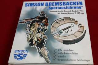 Bremsbacken Sport Simson Lastendreirad Duo 4.1 4.2 Spatz Schwalbe S51 