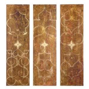  Hand Painted Scroll Wall Panels  Set of 3