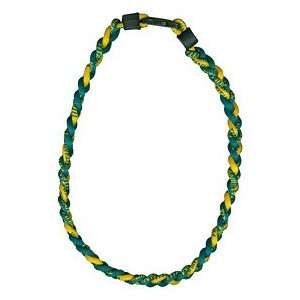    Titanium Ionic Braided Necklace   Green/Gold: Sports & Outdoors