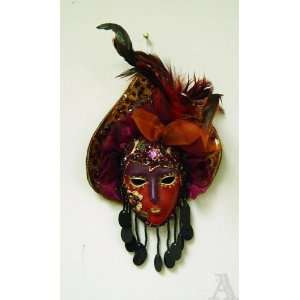  Ceramic Face Red Purple Wall Art Mask