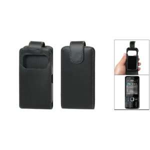   Vertical Faux Leather Cover Pouch Black for Nokia N86 Electronics