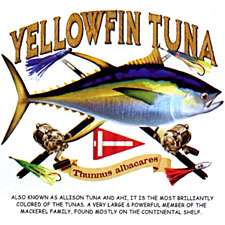 YELLOWFINA TUNA & RODS SALTWATER FISHING T SHIRT S/S  