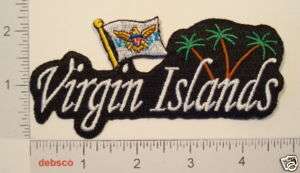 US VIRGIN ISLANDS FLAG & PALM TREES Souvenir PATCH  