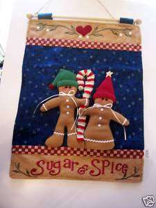 SUGAR AND SPICE GINGERBREAD CHRISTMAS WALL DECORATION  