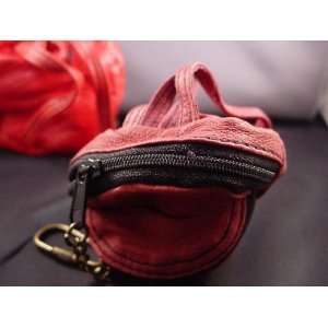  Leather Key Chain Bag in Shape of Backpack with Double 