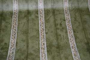 Green & Beige Cont.Textured.Stripe Wallpaper W1109  