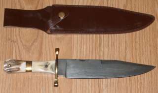 DAMASCUS FREEDOM BOWIE KNIFE with STAG HANDLE knives  