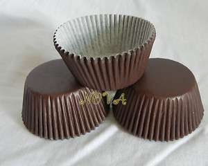 100 brown plain cupcake liners baking paper cup muffin cases  