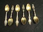Sterling Silver Whiting Lily Pattern 1902 Teaspoons set of 5 beautiful 