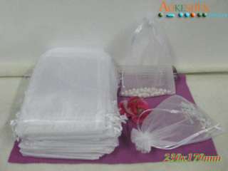 Wedding Favor Gift Large Bags White Organza 7x9 XCA6  
