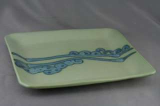 Hillborn Canada Art Pottery Blue & Sage Green Platter  