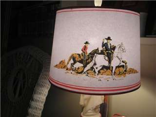 Topper Horse Lamp SHADE Blk Cap and gun Hopalong Cassidy Aladdin 
