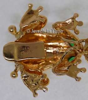 Ladies 14K Gold, Diamond & Tzavorite Frog Bracelet 6.5  
