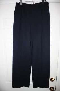 St John Collection Navy Blue Santana Knit Pants Size 16  