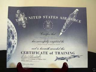 1966 USAF Military Family Serv Orientation Certificate  