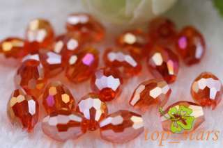 50 Pcs Orange red oval Swarovski Crystal Beads 8*6mm CR212  