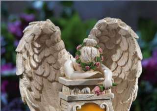 Solar Weeping Angel Statue Cemetery Garden Figurine  