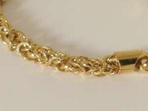 14K Gold Overlay Fancy Byzantine Bracelet 7 or 8 inch 6 MM  