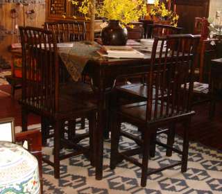 CHINESE SQUARE DINING TABLE & 4 CHAIRS  