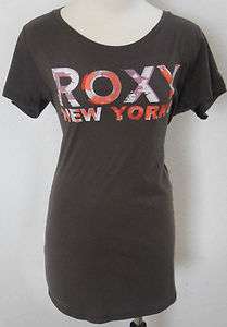 ROXY NWT Womens Brown ROXY New York T Shirt XS XL  