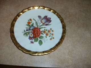 Golden Crown E&R Floral & Gold Plate W.Germany 7.25  
