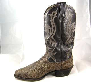 Excellent Used DAN POST Elephant Textured Western Boots  Mens Size 