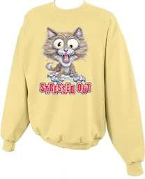 Funny Stressed Out Cat Crewneck Sweatshirt S  5x  