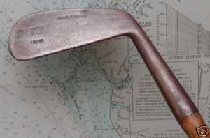 Vintage Spalding wood shaft 3 Iron Anvil mark Hand Forged  