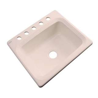  Hole Single Bowl Kitchen Sink in Peach Bisque 25507 at The Home Depot