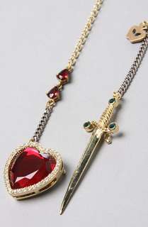 Disney Couture Jewelry The Mixed Chain Red Stone Heart Necklace in 