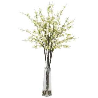   Blossoms With Vase Silk Flower Arrangement 1193 WH at The Home Depot